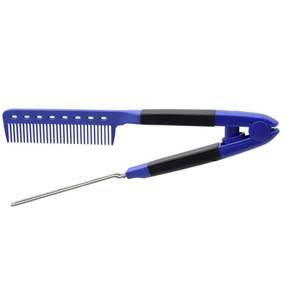 Hair Expert Hairbrush V Shaped METAL comb BLUE Гребінець-зажим KRT0009 фото