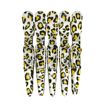 Hair Expert Clip Зажимы-крокодилы, х5, Леопард Желтый HE111370 фото