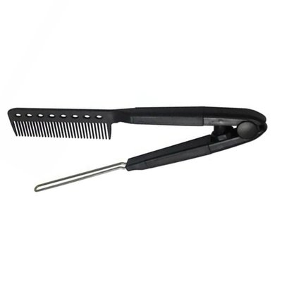 Hair Expert Hairbrush V Shaped METAL comb BLACK гребінець-затискач KRT0009 фото