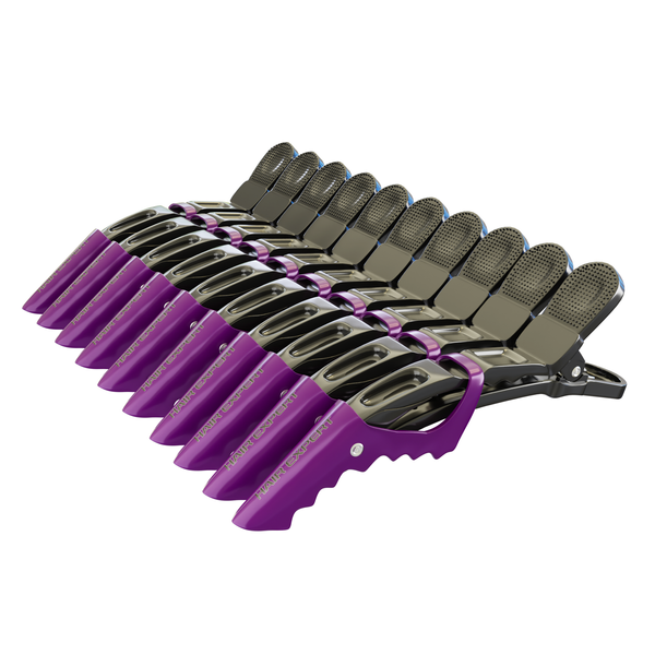 Hair Expert Clip Зажими-крокодили, х10, Фіолетові HE111190 фото
