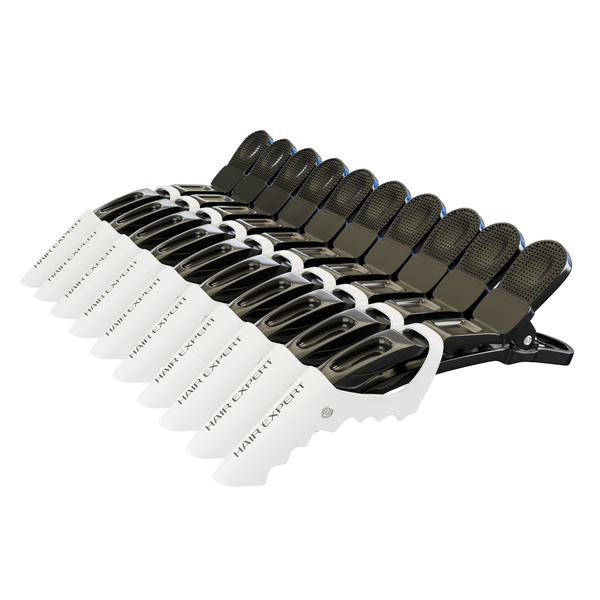 Hair Expert Clip Зажими-крокодили, х10, Білі HE111190 фото