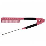 Hair Expert Hairbrush V Shaped METAL comb PINK Гребінець-зажим KRT0009 фото