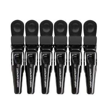 Hair Expert Clip Зажими-крокодили, х6, Чорні HE111340 фото
