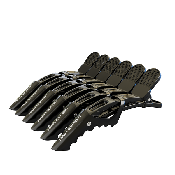 Hair Expert Clip Зажимы-крокодилы, х6, Черные HE111340 фото